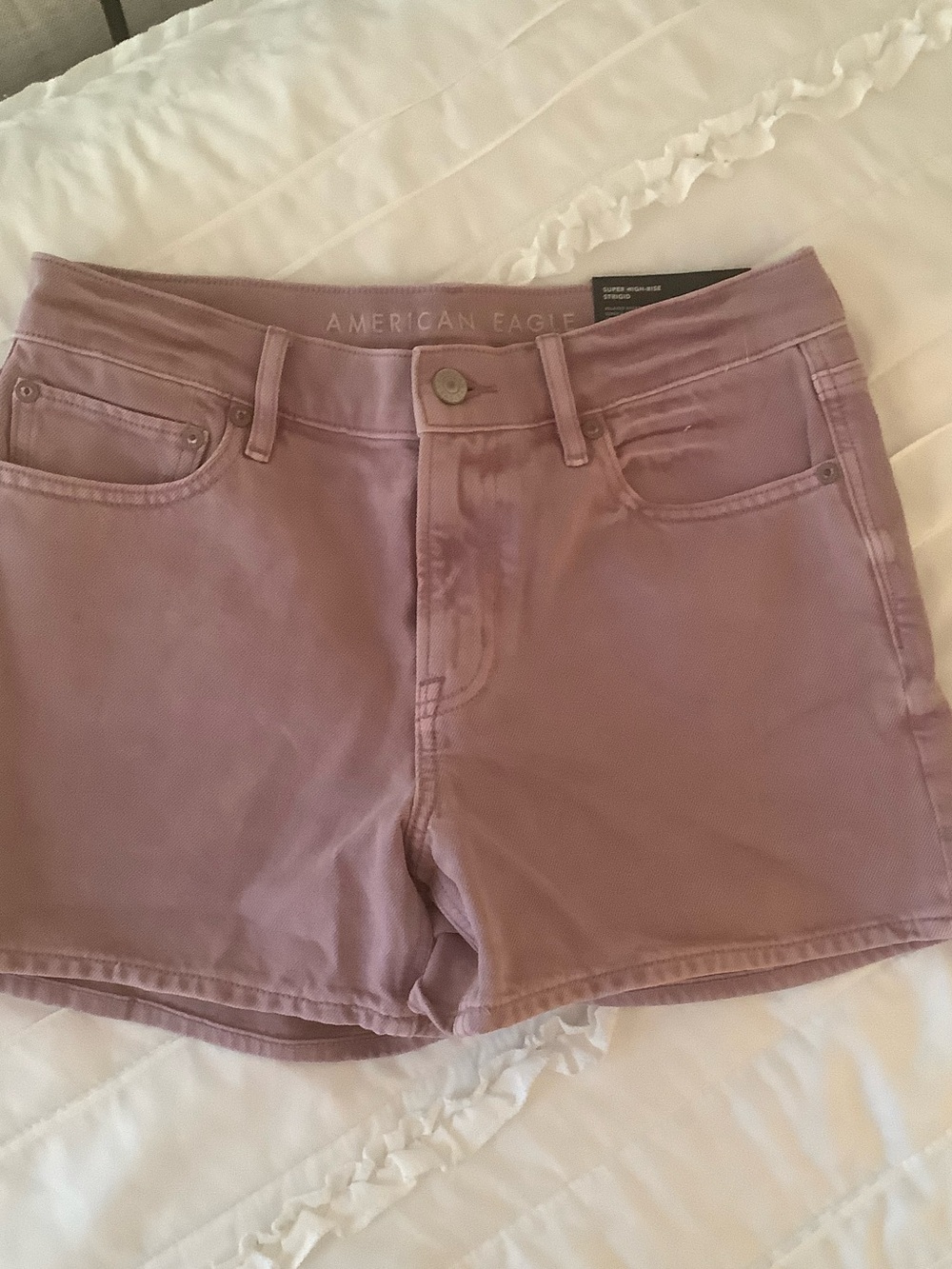 American Eagle Outfitters Dusty Mauve High-Rise Denim Shorts